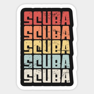 Retro 70s SCUBA Diving Text Sticker